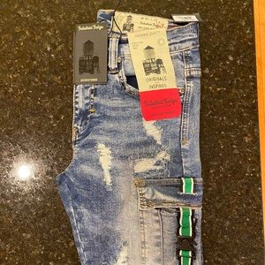 New Mens Skinny Industrial Indigo Jeans size 30’/32